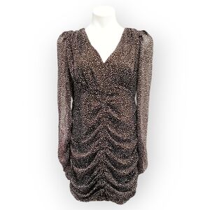 Love Riche Large Long Sleeve Black And White Polka Dot Dress